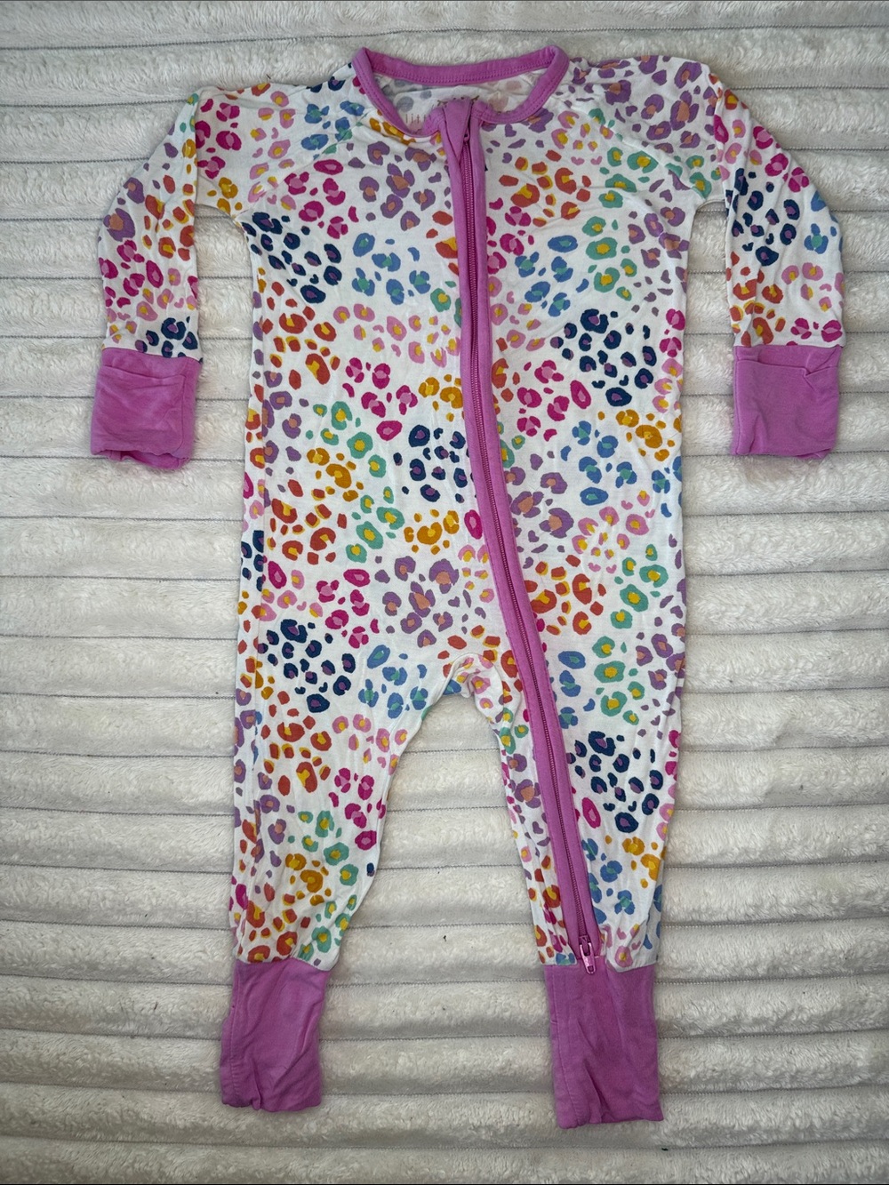 Little Sleepies Rainbow Leopard Bamboo Viscose Zippy